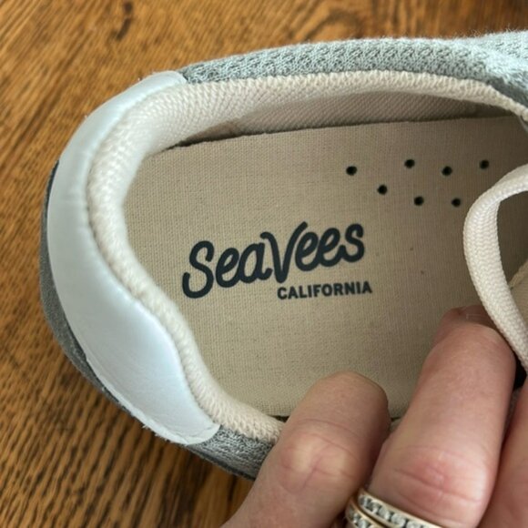 SeaVees Royal Runners Gray Athletic Shoes with White and Red Accents - Picture 4 of 10